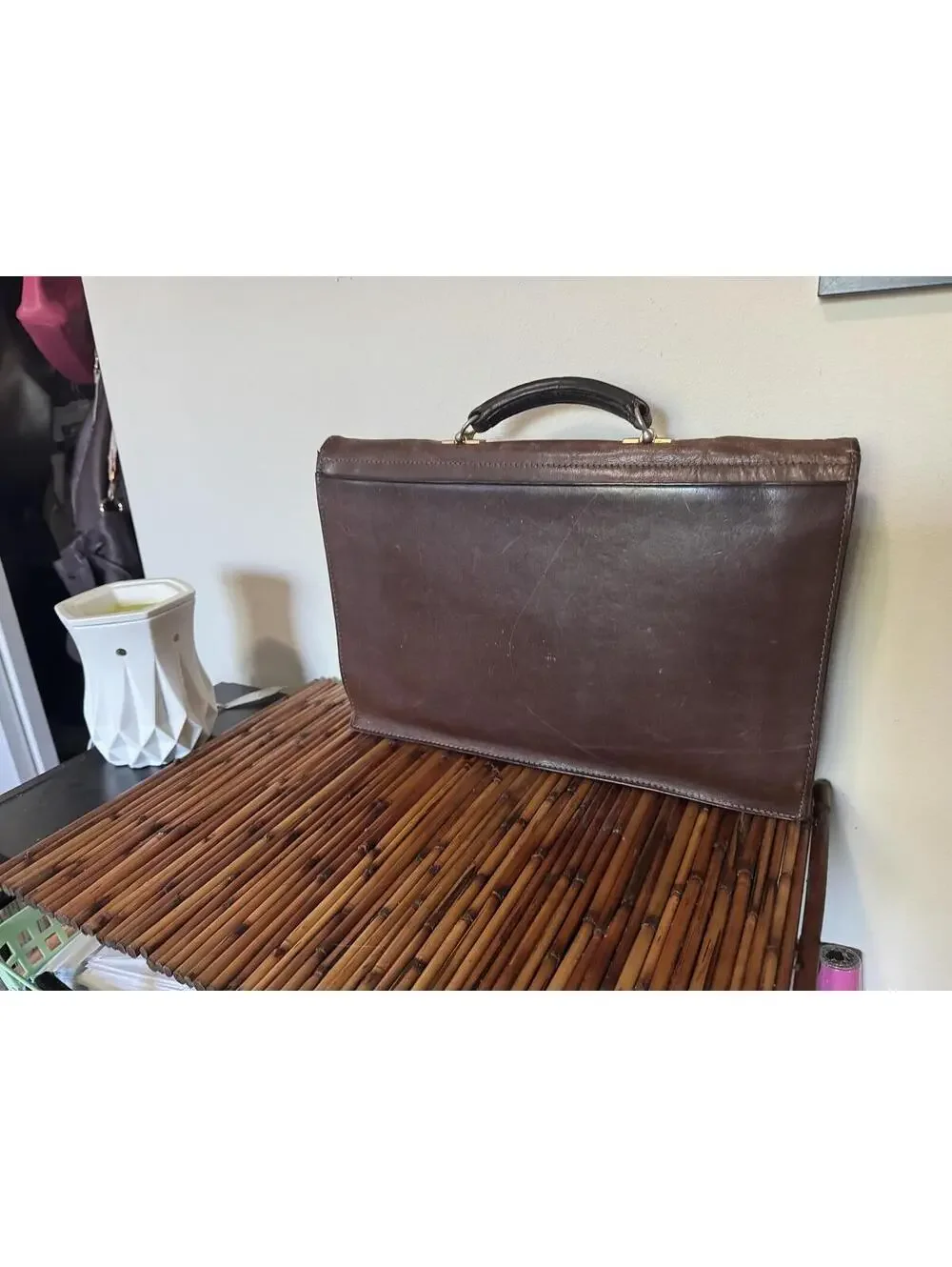 Vintage Hartwick Steerhide Leather Briefcase Made in Canada Attache